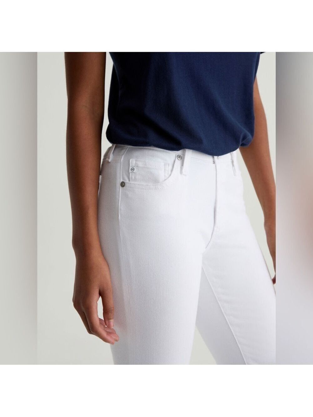 Ag Adriano Goldschmied The Prima Ankle Cigarette Ankle Jeans White Size 27R - Picture 3 of 13